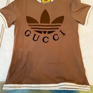 Gucci for adidas Brown Tee with White Trim